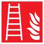 Rotes Brandschutzzeichen Notleiter nach ASR A1.3