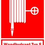 Brandschutzzeichen Wandhydrant Typ S – rotes Hinweisschild für Löschschlauch